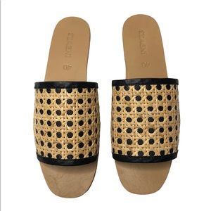 St. Agni | Hennie Rattan Slides Black EU 40